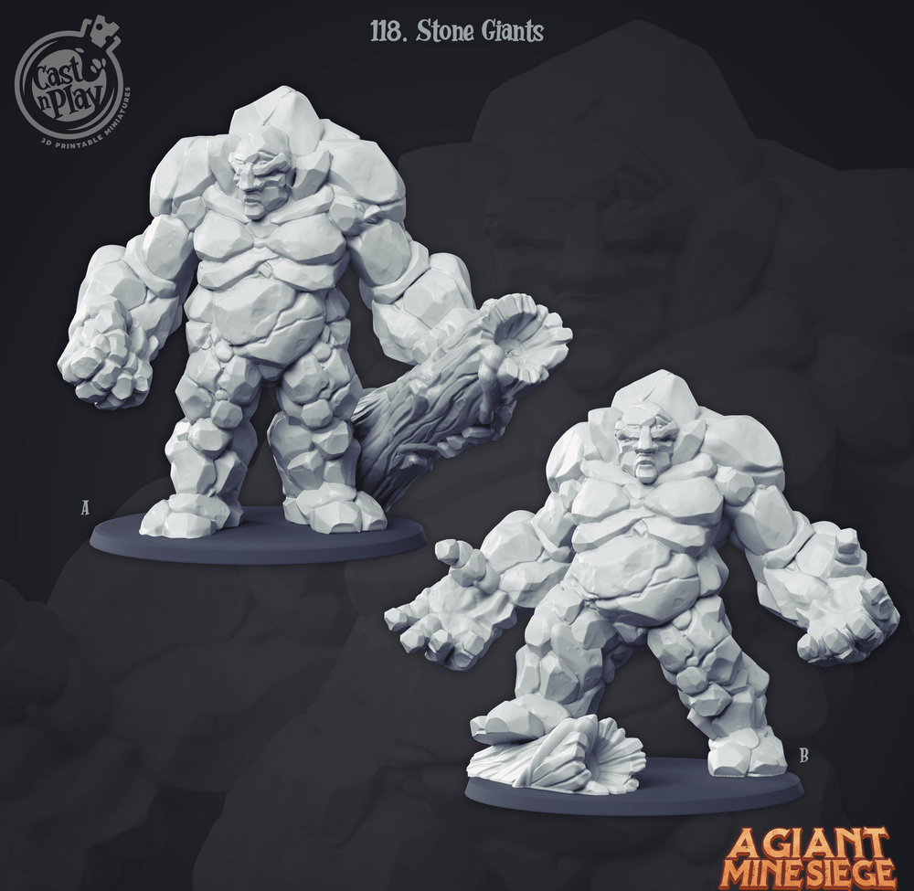 3D Printed Cast n Play Stone Giants 28mm 32mm D&D (Online Only)