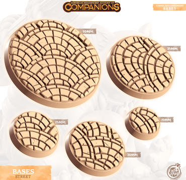 3D Printed Cast n Play Street Bases Companion's Bases - Master Pack Companions 28mm 32mm D&D (Online Only)
