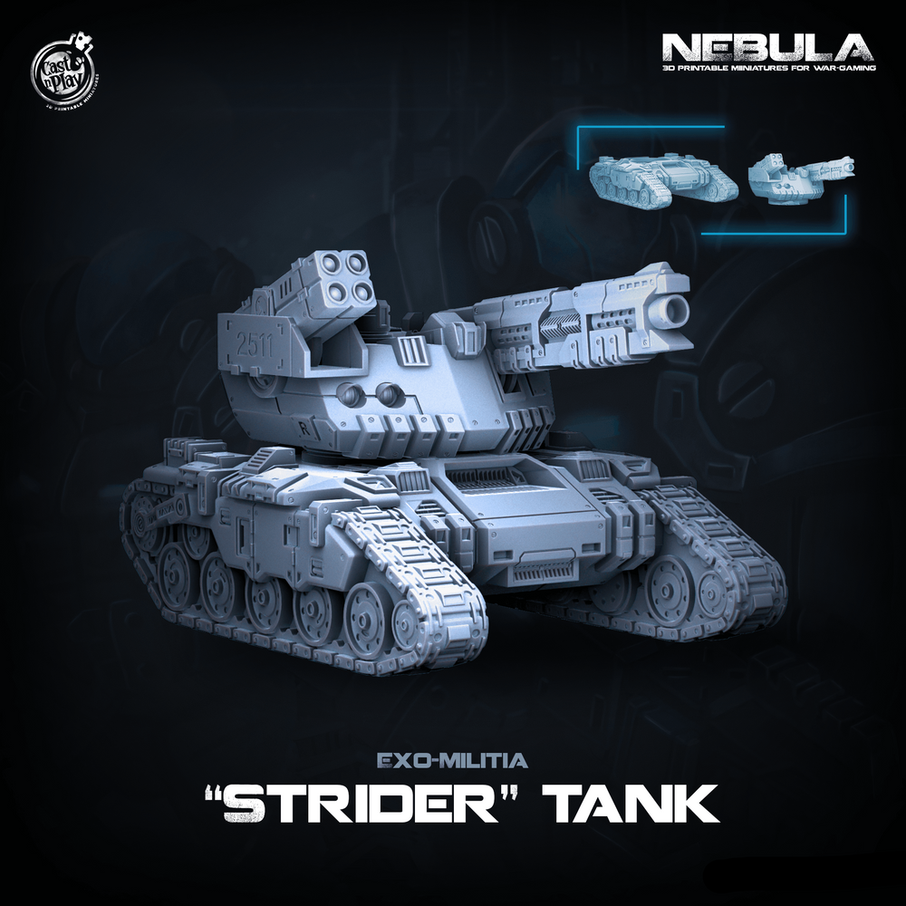 3D Printed Cast n Play Strider Tank Nebula Origins 28mm 32mm D&D (Online Only)