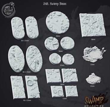 3D Printed Cast n Play Swamp Bases Set 28mm 32mm D&D (Online Only)