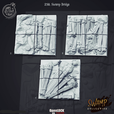 3D Printed Cast n Play Swamp Collection - Swamp Bridge 28mm 32mm D&D (Online Only)