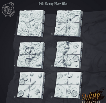 3D Printed Cast n Play Swamp Collection - Swamp Floor tiles 28mm 32mm D&D (Online Only)