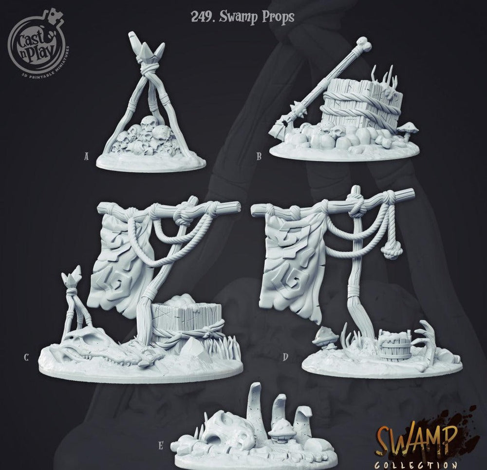 3D Printed Cast n Play Swamp Props Swamp Collection 28mm 32mm D&D (Online Only)
