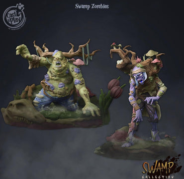 3D Printed Cast n Play Swamp Zombies Swamp Collection 28mm 32mm D&D (Online Only)