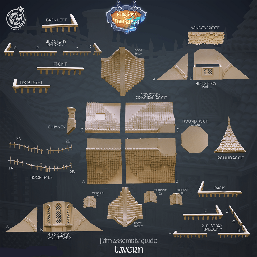 3D Printed Cast n Play Tavern Kingdom Of Thamarya 28mm 32mm D&D (Online Only)