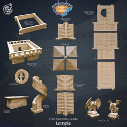 3D Printed Cast n Play Temple Kingdom Of Thamarya 28mm 32mm D&D (Online Only)