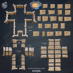 3D Printed Cast n Play Temple Kingdom Of Thamarya 28mm 32mm D&D (Online Only)