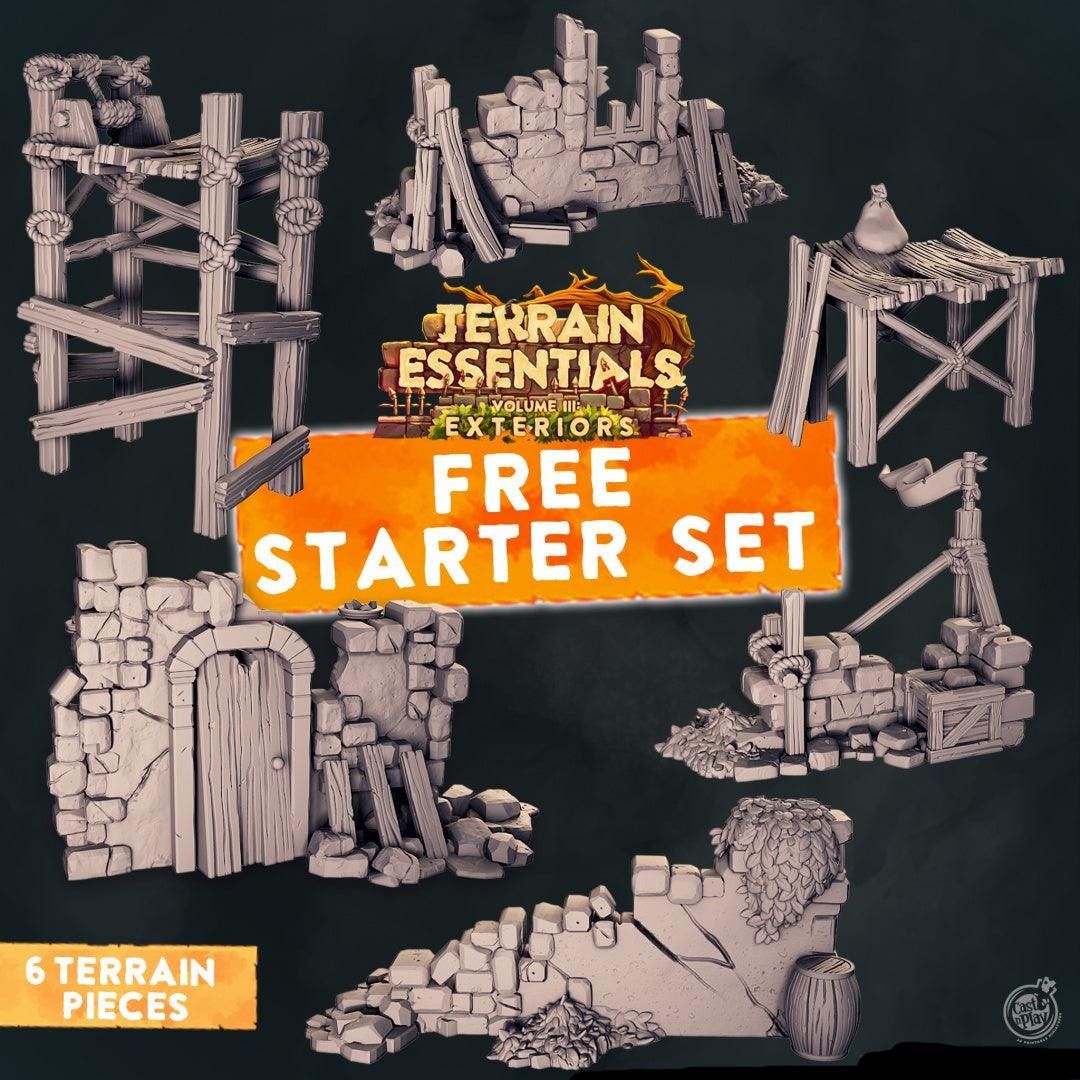 3D Printed Cast n Play Terrain Essentials Exteriors Vol. III - Starter Set 28mm 32mm D&D (Online Only)