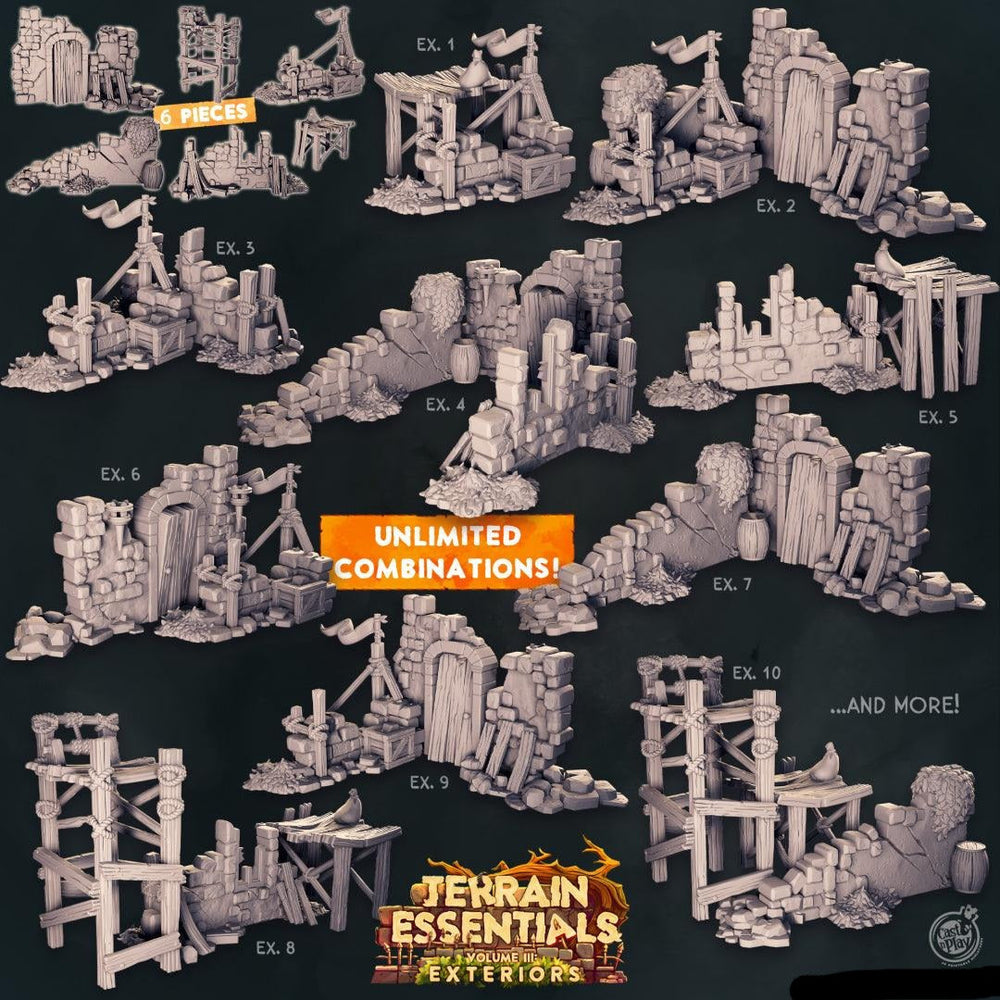 3D Printed Cast n Play Terrain Essentials Exteriors Vol. III - Starter Set 28mm 32mm D&D (Online Only)