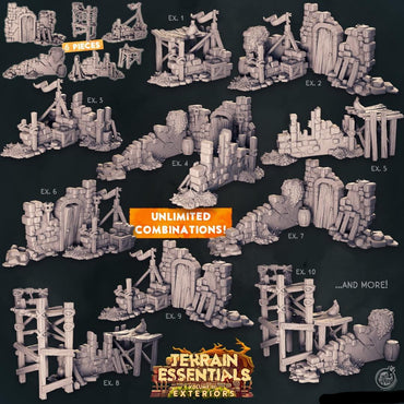 3D Printed Cast n Play Terrain Essentials Exteriors Vol. III - Starter Set 28mm 32mm D&D (Online Only)