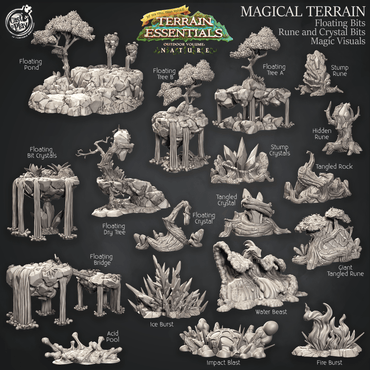 3D Printed Cast n Play Terrain Essentials Nature - Magical Terrain Set 28mm 32mm D&D (Online Only)