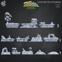 3D Printed Cast n Play Terrain Essentials Nature - Nature Big Platforms Set 28mm 32mm D&D (Online Only)