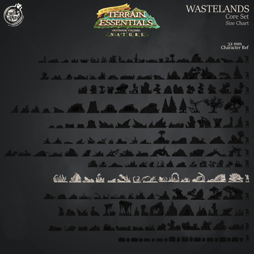 3D Printed Cast n Play Terrain Essentials Nature Wastelands Terrain - Wastelands Core Set 28mm 32mm D&D (Online Only)