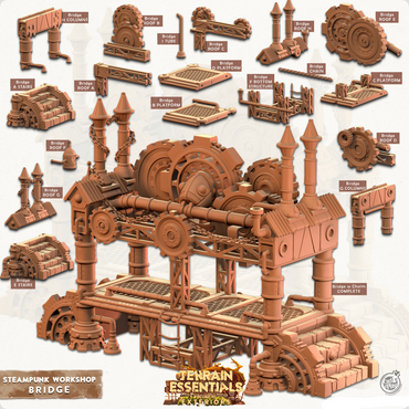 3D Printed Cast n Play Terrain Essentials - Steampunk Workshop Bridge 28mm 32mm (Online Only)