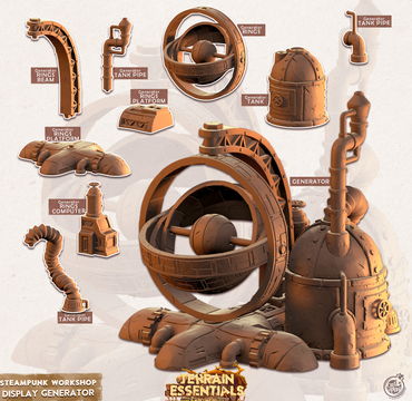 3D Printed Cast n Play Terrain Essentials - Steampunk Workshop Display Generator 28mm 32mm (Online Only)