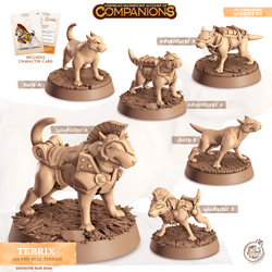 3D Printed Cast n Play Terrix - Bull Terrier Companions 28mm 32mm D&D (Online Only)