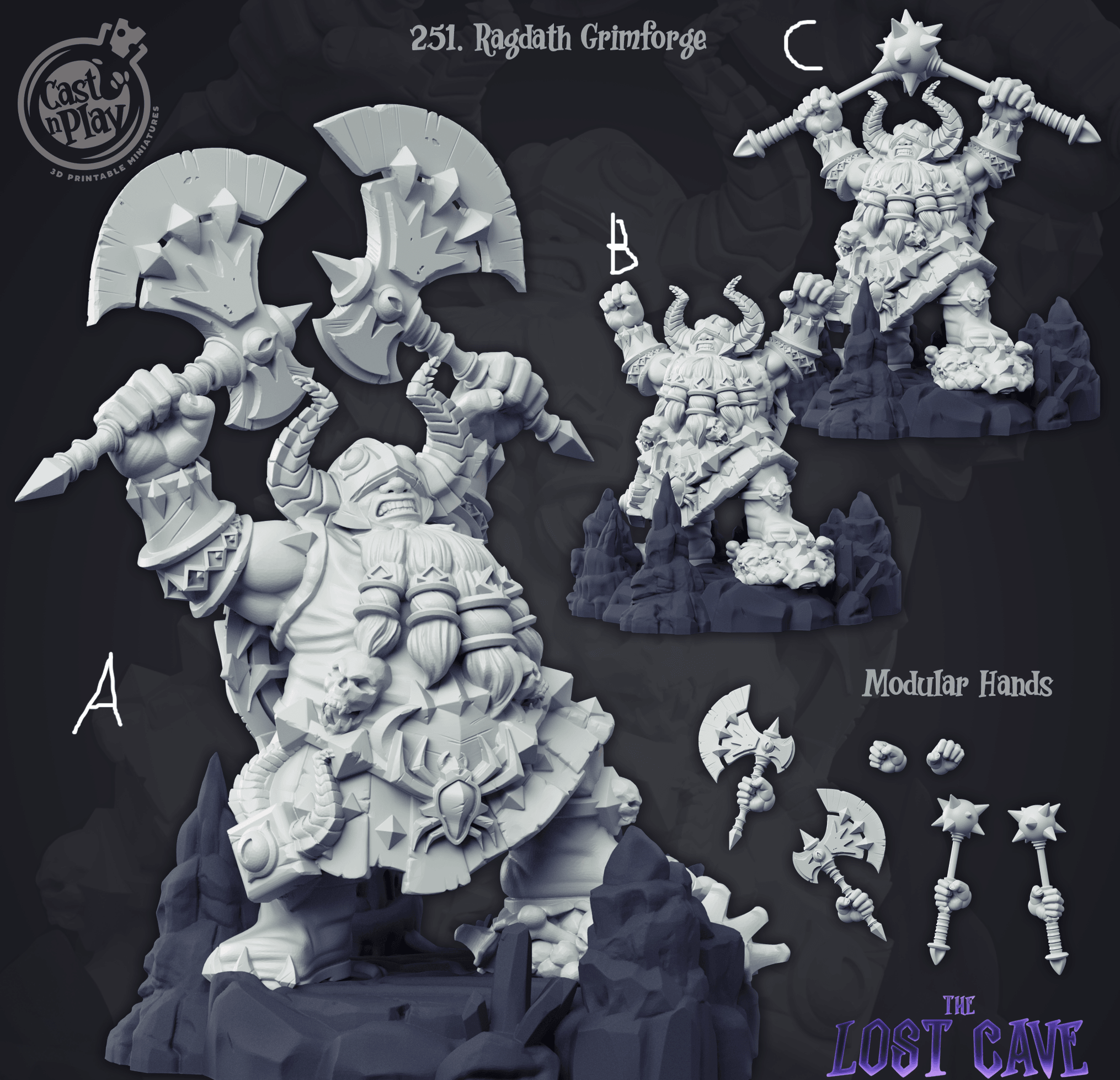 3D Printed Cast n Play The Lost Cave Collection - Ragdath Grimforge 28mm 32mm D&D (Online Only)