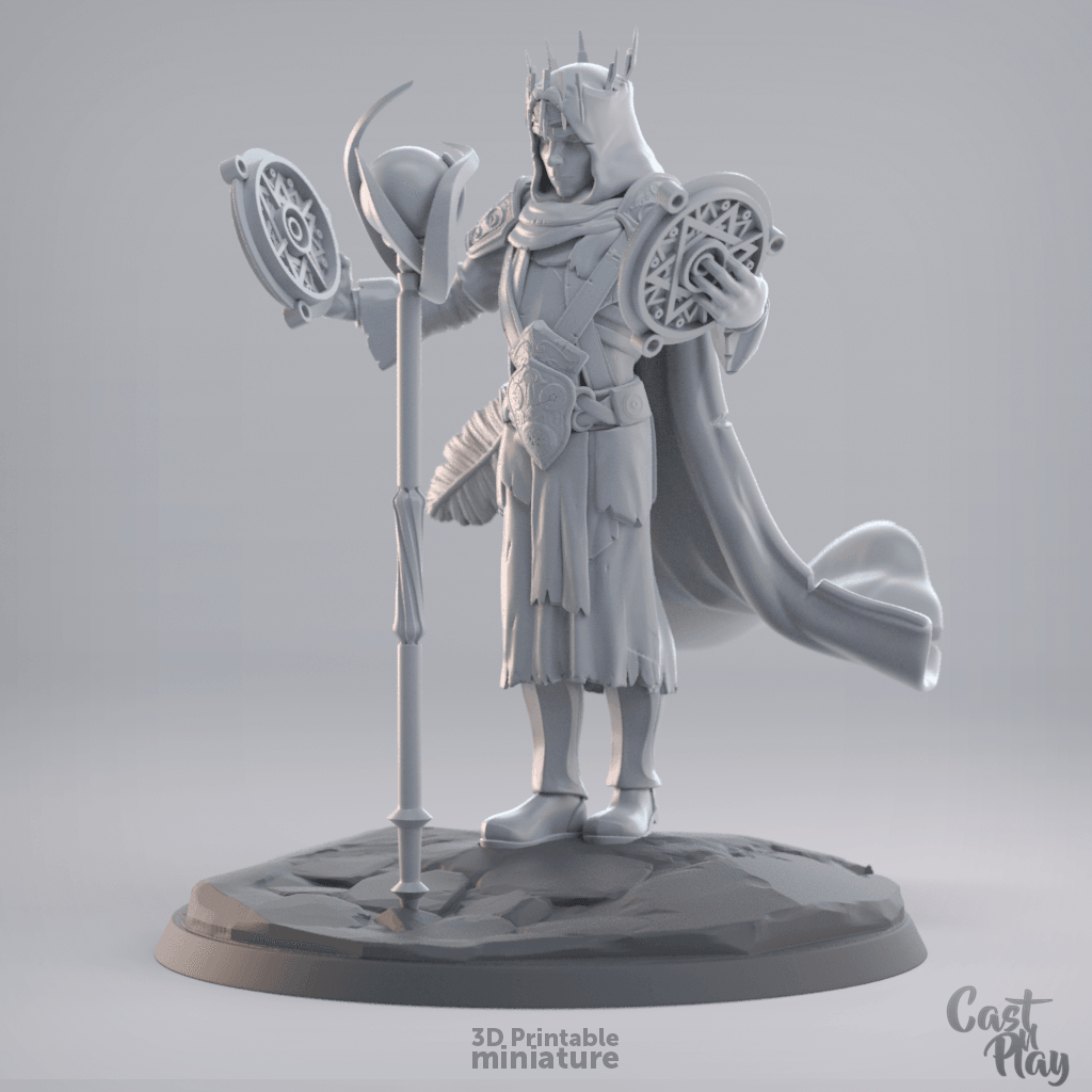 3D Printed Cast n Play - The Mage King 28mm 32mm D&D (Online Only)