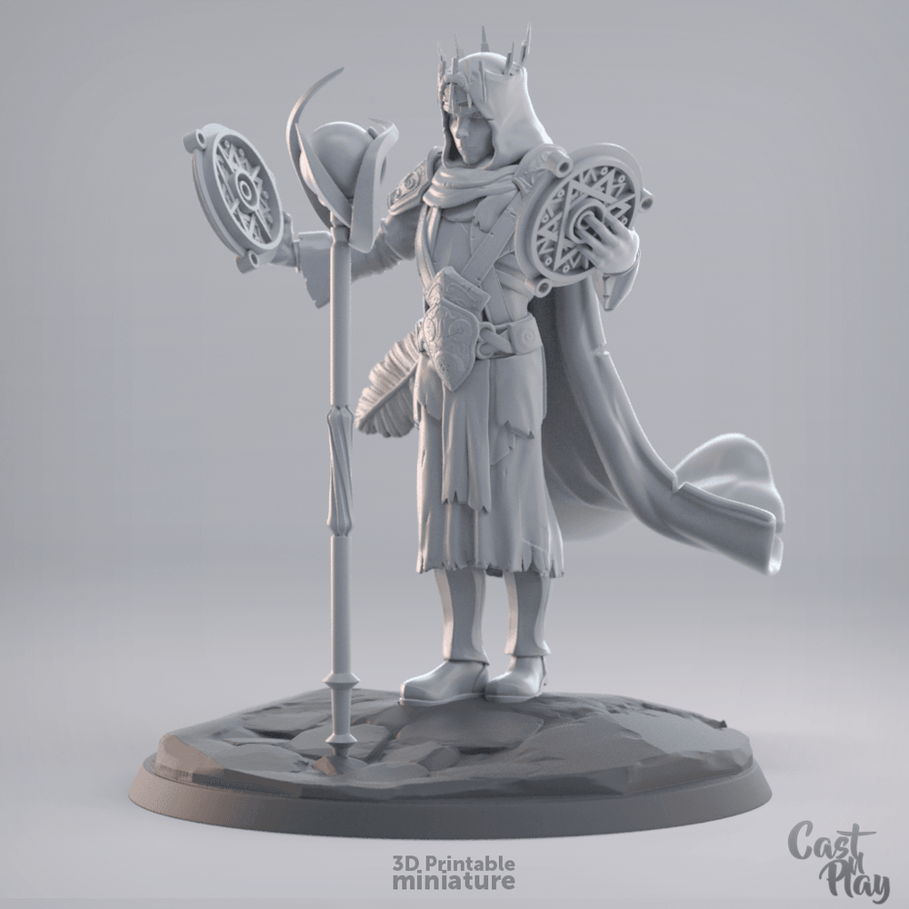 3D Printed Cast n Play - The Mage King 28mm 32mm D&D (Online Only)
