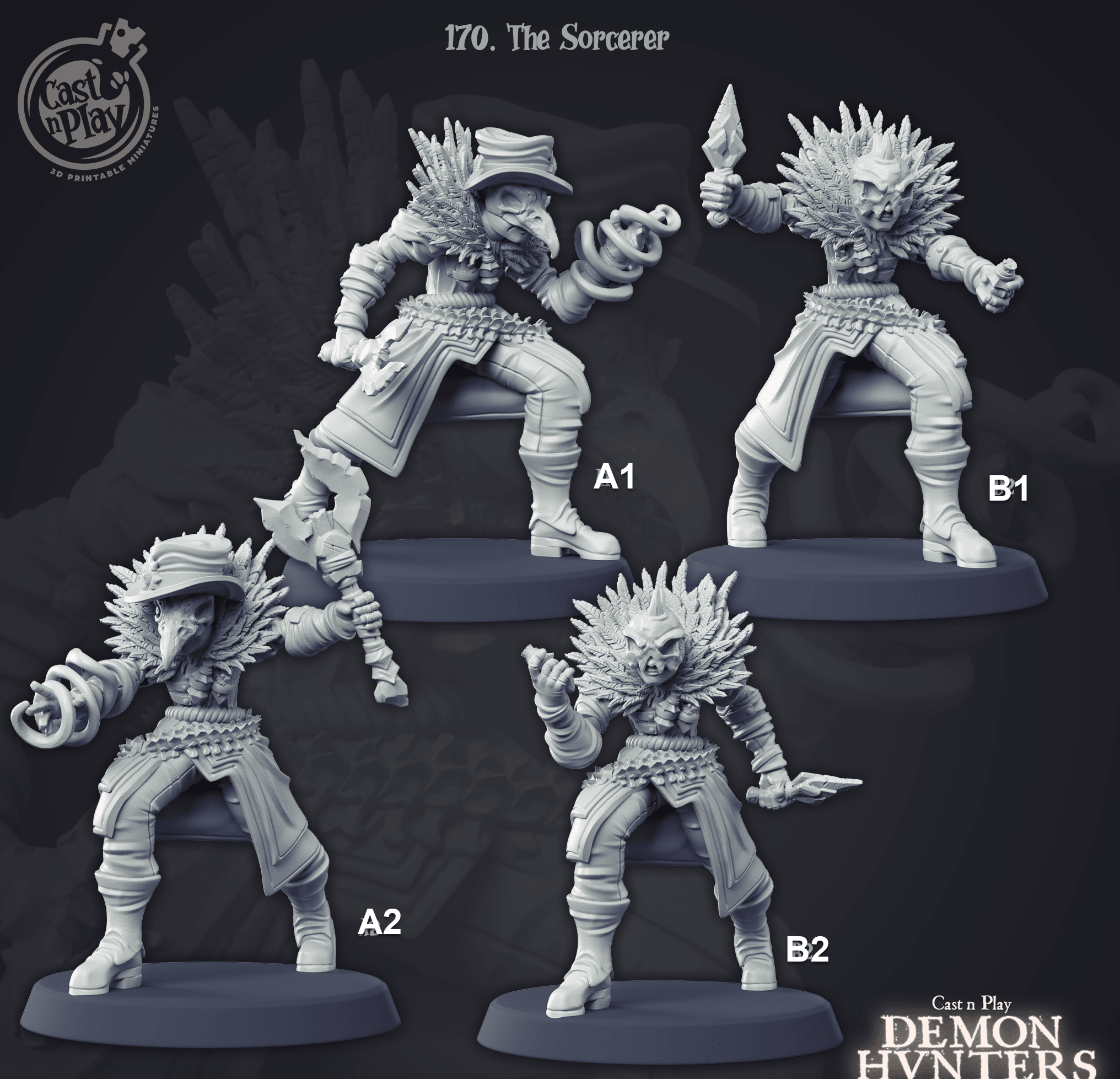3D Printed Cast n Play The Sorcerer Demon Hunters 28mm 32mm D&D (Online Only)