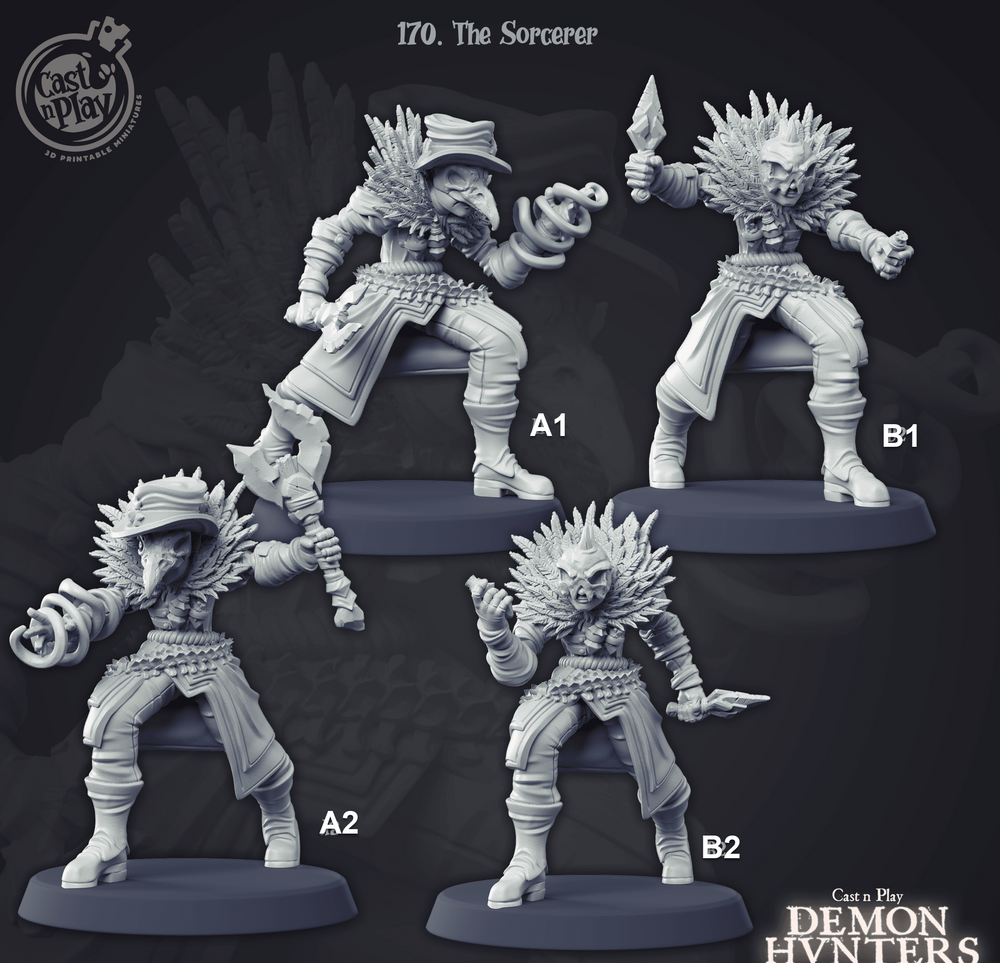 3D Printed Cast n Play The Sorcerer Demon Hunters 28mm 32mm D&D (Online Only)