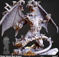 3D Printed Cast n Play Thular Electric Blue Dragon Rise of the Dragons 28 32mm D&D (Online Only)