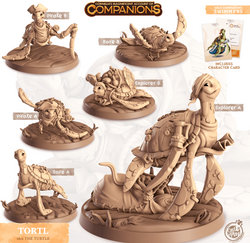 3D Printed Cast n Play Tortl - Turtle Companions 28mm 32mm D&D (Online Only)
