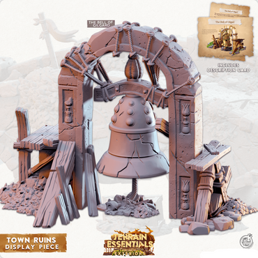3D Printed Cast n Play Town - Display Bell Town Ruins Set 28mm 32mm D&D (Online Only)