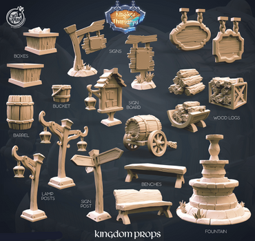 3D Printed Cast n Play Town Props Pack Kingdom Of Thamarya 28mm 32mm D&D (Online Only)