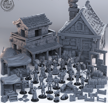 3D Printed Cast n Play Townsfolk Forth Release 28mm 32mm D&D (Online Only)