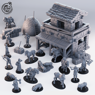 3D Printed Cast n Play Townsfolk Second Release 28mm 32mm D&D (Online Only)