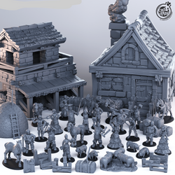 3D Printed Cast n Play Townsfolk Third Release 28mm 32mm D&D (Online Only)