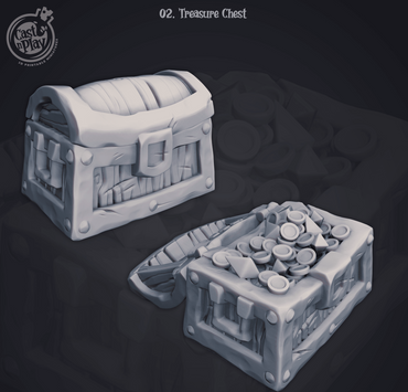 3D Printed Cast n Play Treasure Chest 28mm 32mm D&D (Online Only)