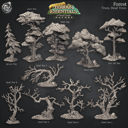 3D Printed Cast n Play Trees and Dead Trees Terrain Set Terrain Essentials Nature 28mm 32mm D&D (Online Only)