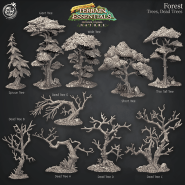 3D Printed Cast n Play Trees and Dead Trees Terrain Set Terrain Essentials Nature 28mm 32mm D&D (Online Only)