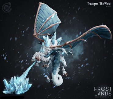 3D Printed Cast n Play Truungrox The White Dragon Frost Land 28mm 32mm D&D (Online Only)