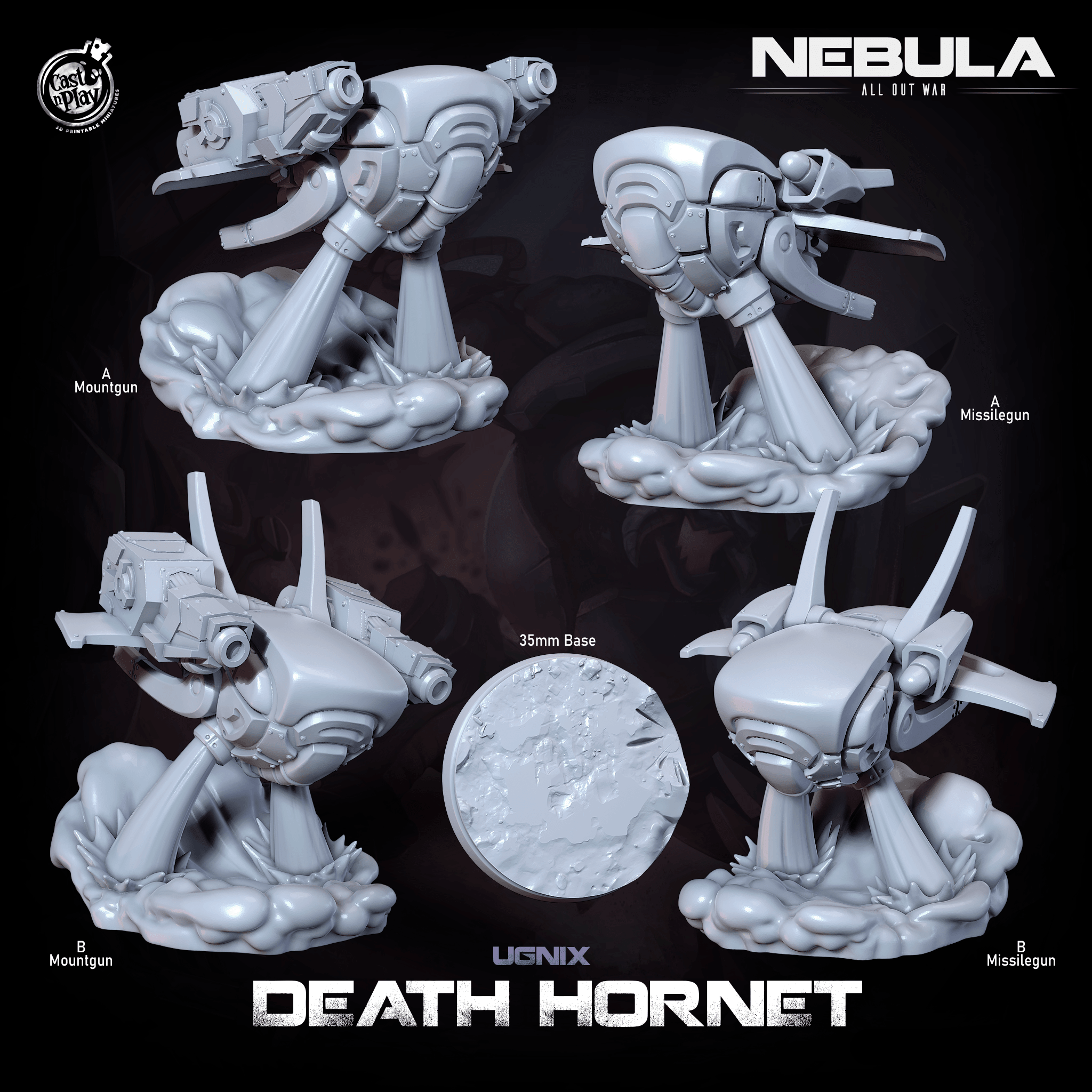 3D Printed Cast n Play Ugnix Death Hornet Drones Nebula All Out War 28mm 32mm D&D (Online Only)