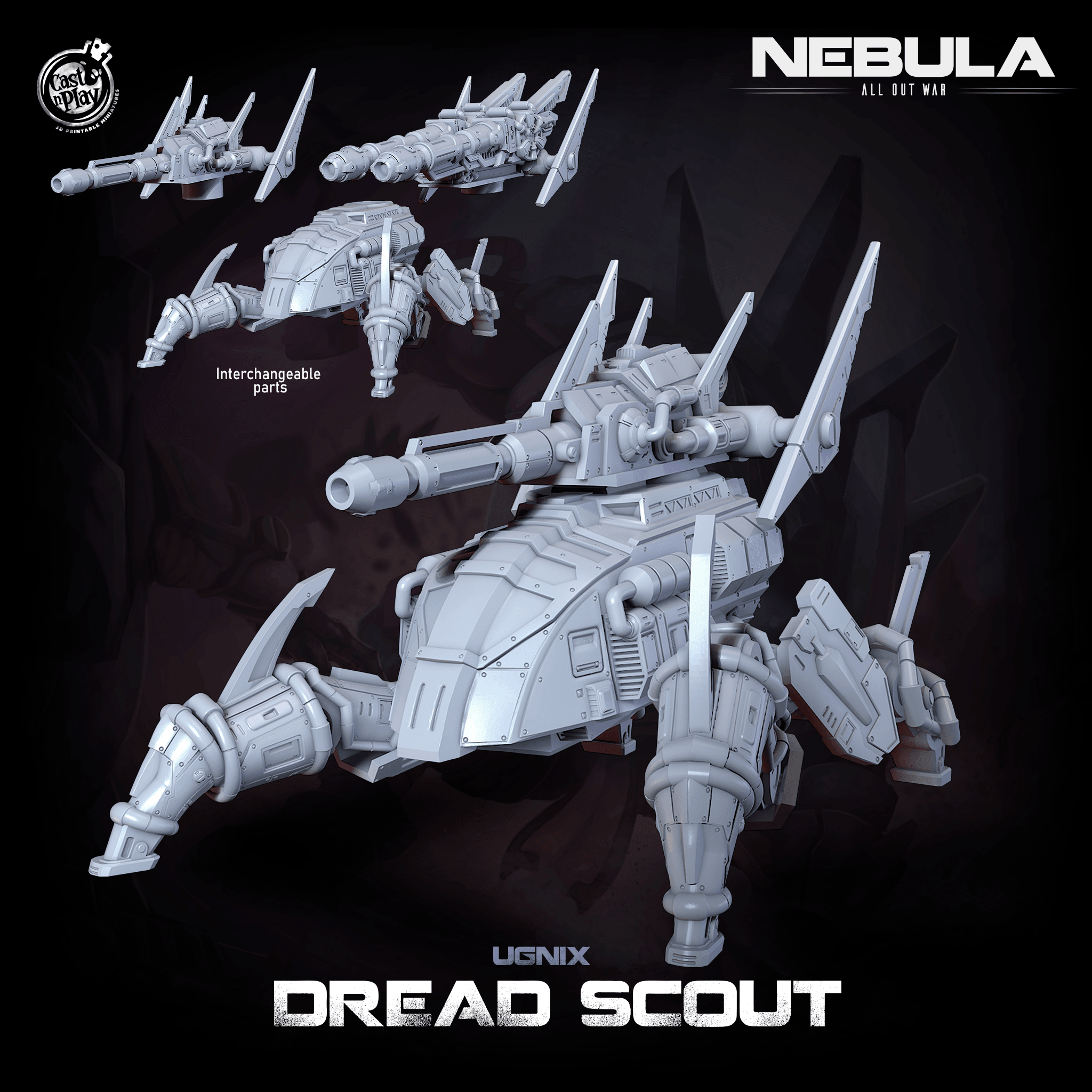 3D Printed Cast n Play Ugnix Dread Scout Nebula All Out War 28mm 32mm D&D (Online Only)