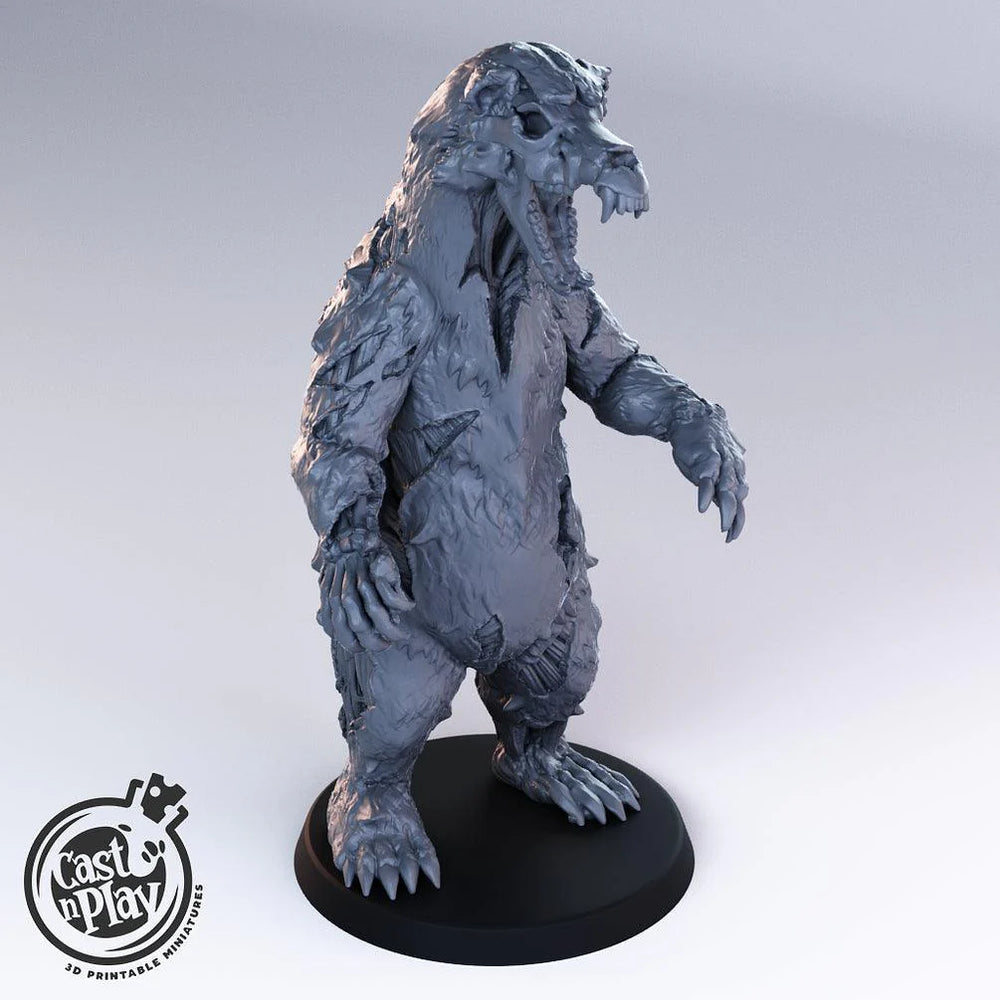 3D Printed Cast n Play Undead Bear 28mm 32mm D&D (Online Only)