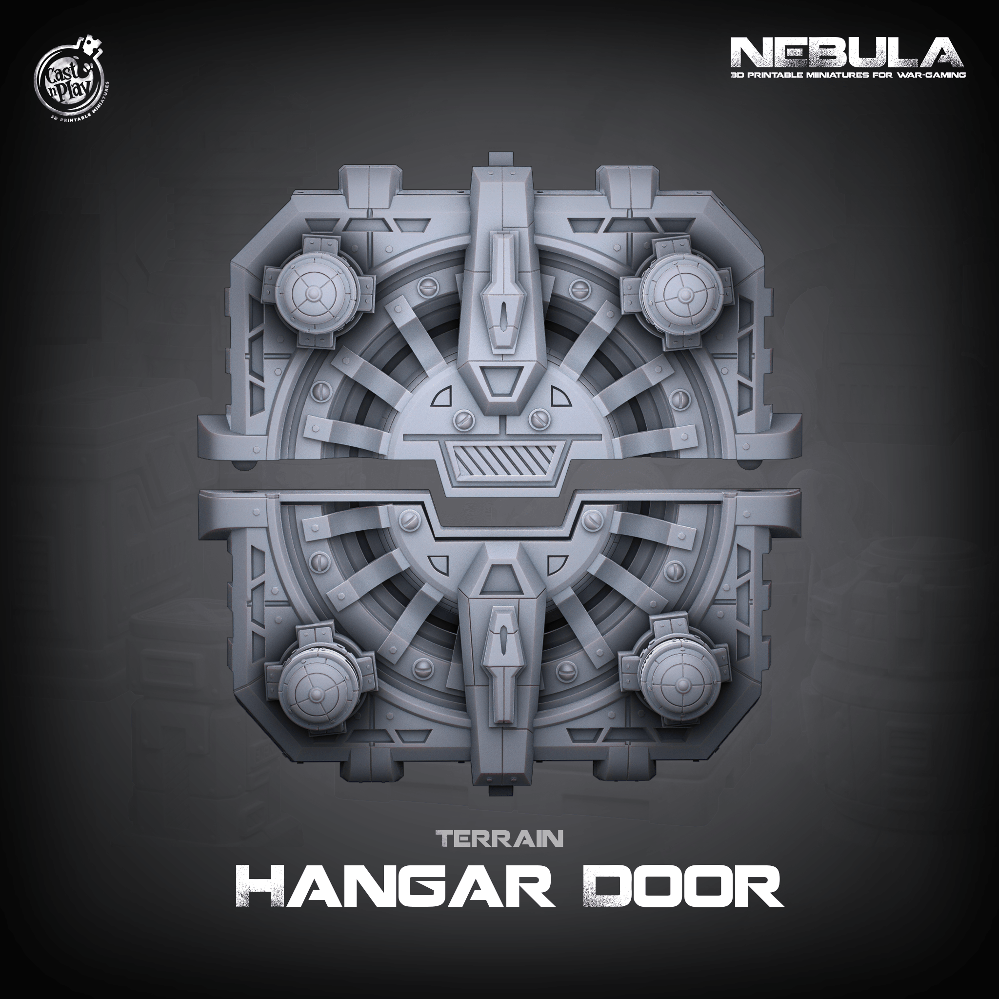 3D Printed Cast n Play Underground Hangar Door Nebula Origins 28mm 32mm D&D (Online Only)