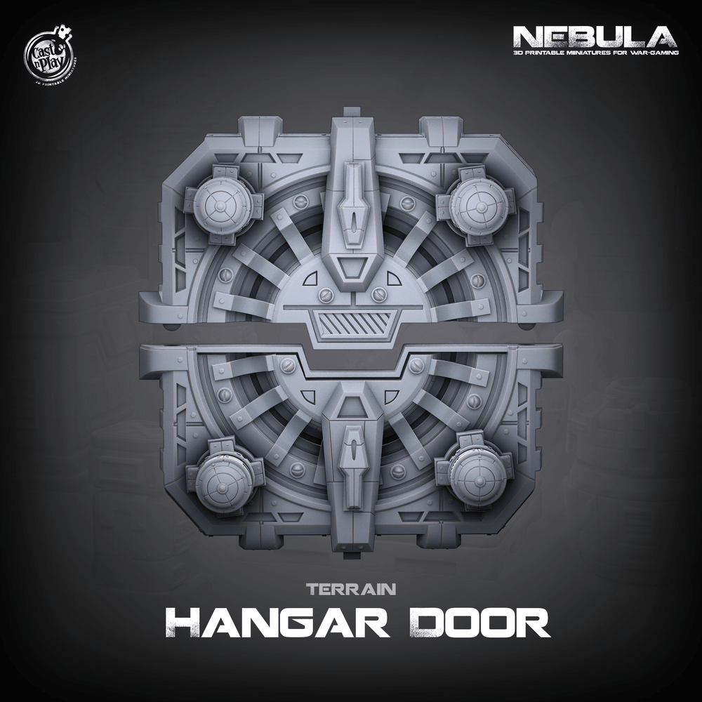 3D Printed Cast n Play Underground Hangar Door Nebula Origins 28mm 32mm D&D (Online Only)