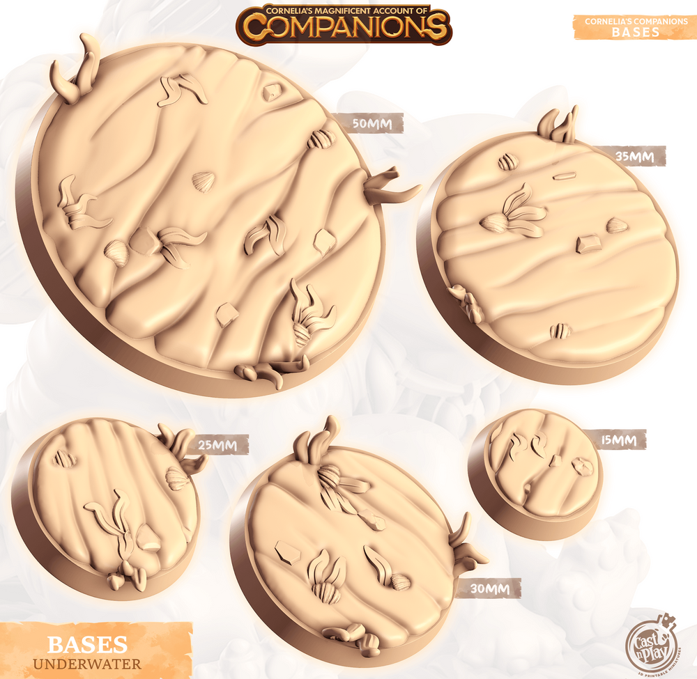 3D Printed Cast n Play Underwater Bases Companion's Bases - Master Pack Companions 28mm 32mm D&D (Online Only)