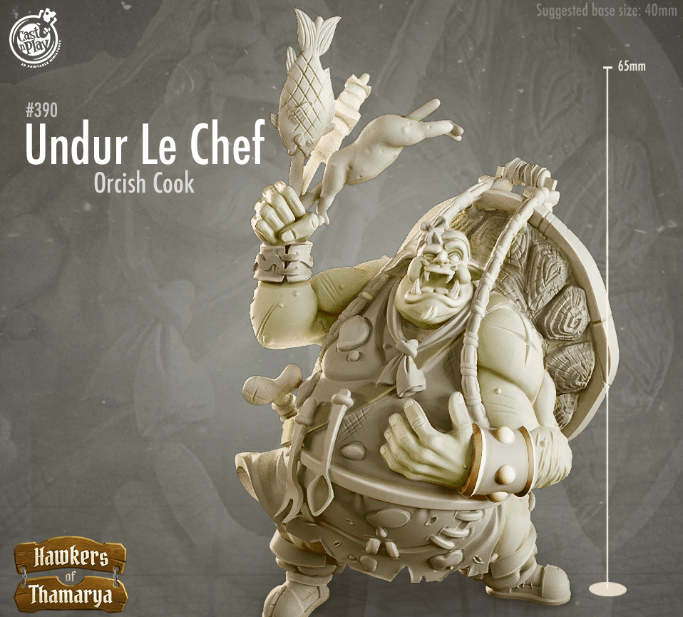 3D Printed Cast n Play Undur Le Chef 28mm 32mm D&D (Online Only)