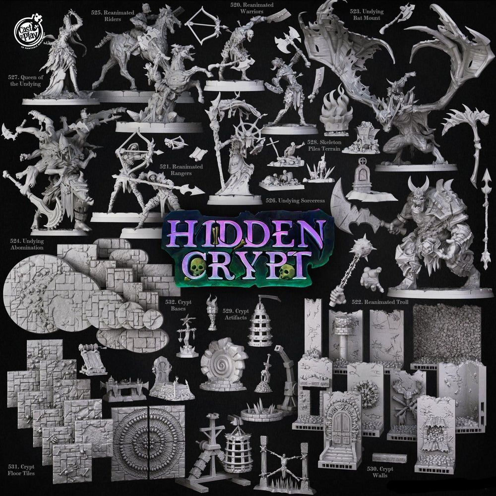 3D Printed Cast n Play Undying Bat Mount Hidden Crypt 28 32mm D&D (Online Only)