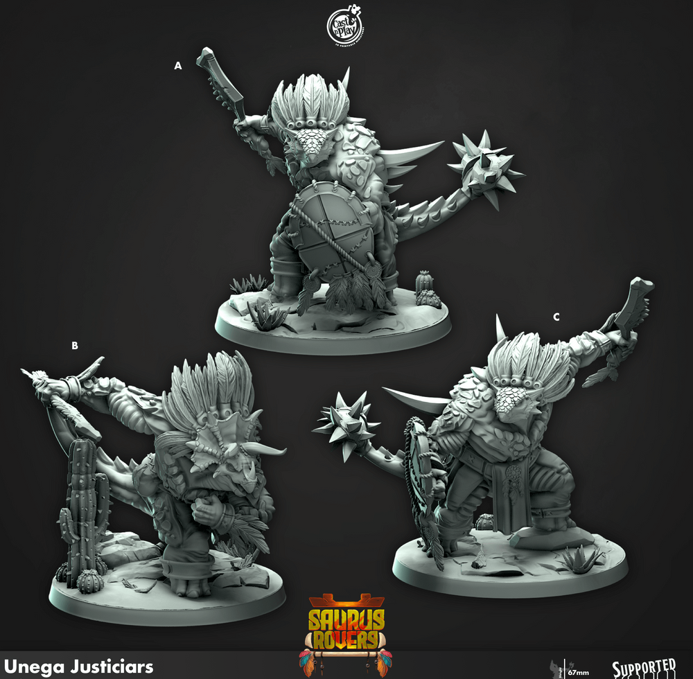 3D Printed Cast n Play Unega Justiciars Saurus Rovers Set 28mm 32mm D&D (Online Only)