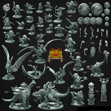 3D Printed Cast n Play Unega Justiciars Saurus Rovers Set 28mm 32mm D&D (Online Only)