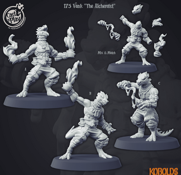 3D Printed Cast n Play Vank The Alchemist Kobold Collection 28 32mm D&D (Online Only)