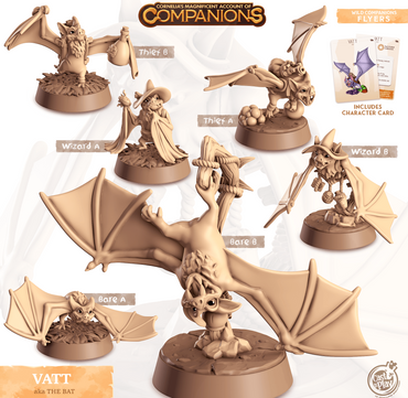 3D Printed Cast n Play Vatt - Bat Companions 28mm 32mm D&D (Online Only)
