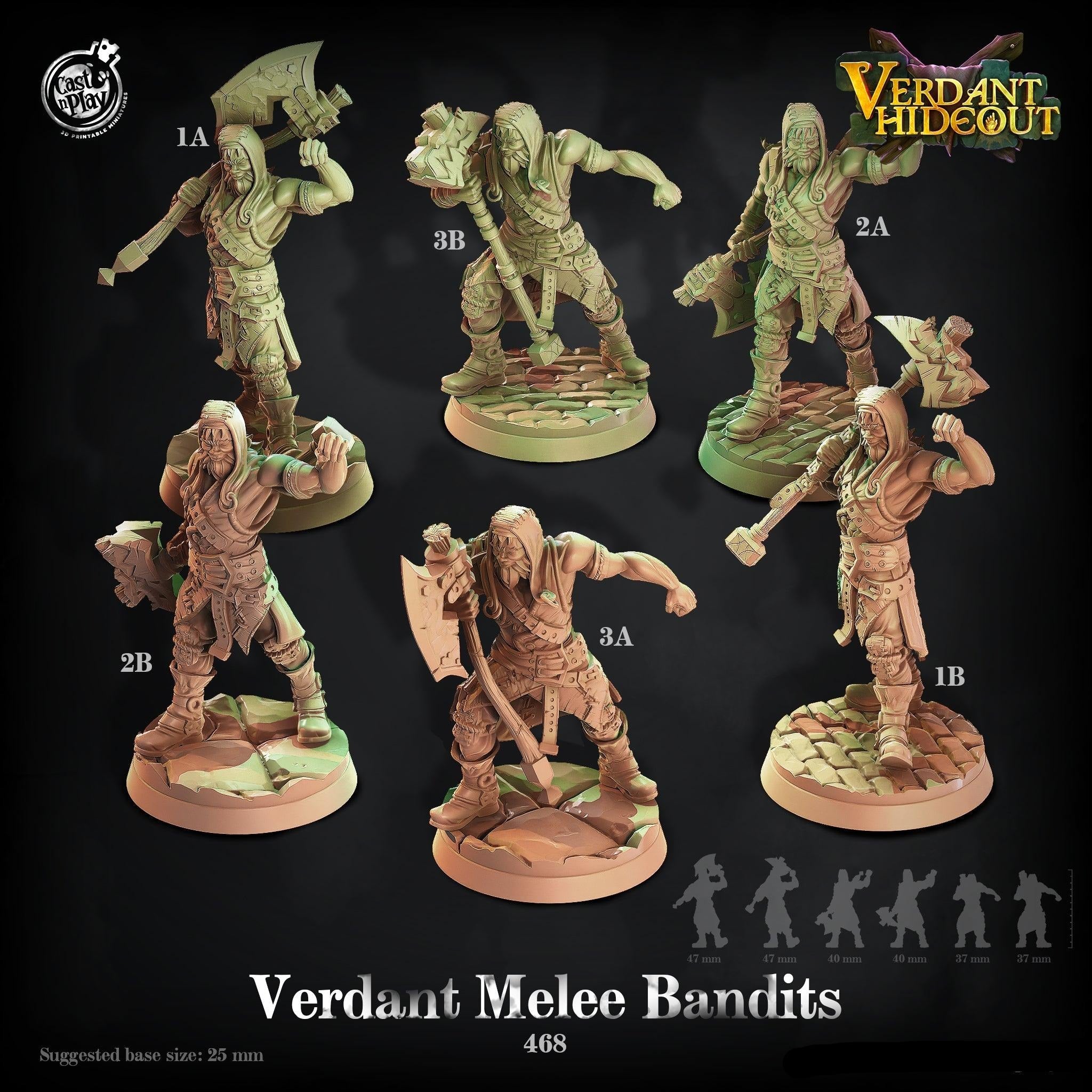 3D Printed Cast n Play Verdant Melee Bandits 28mm 32mm D&D (Online Only)