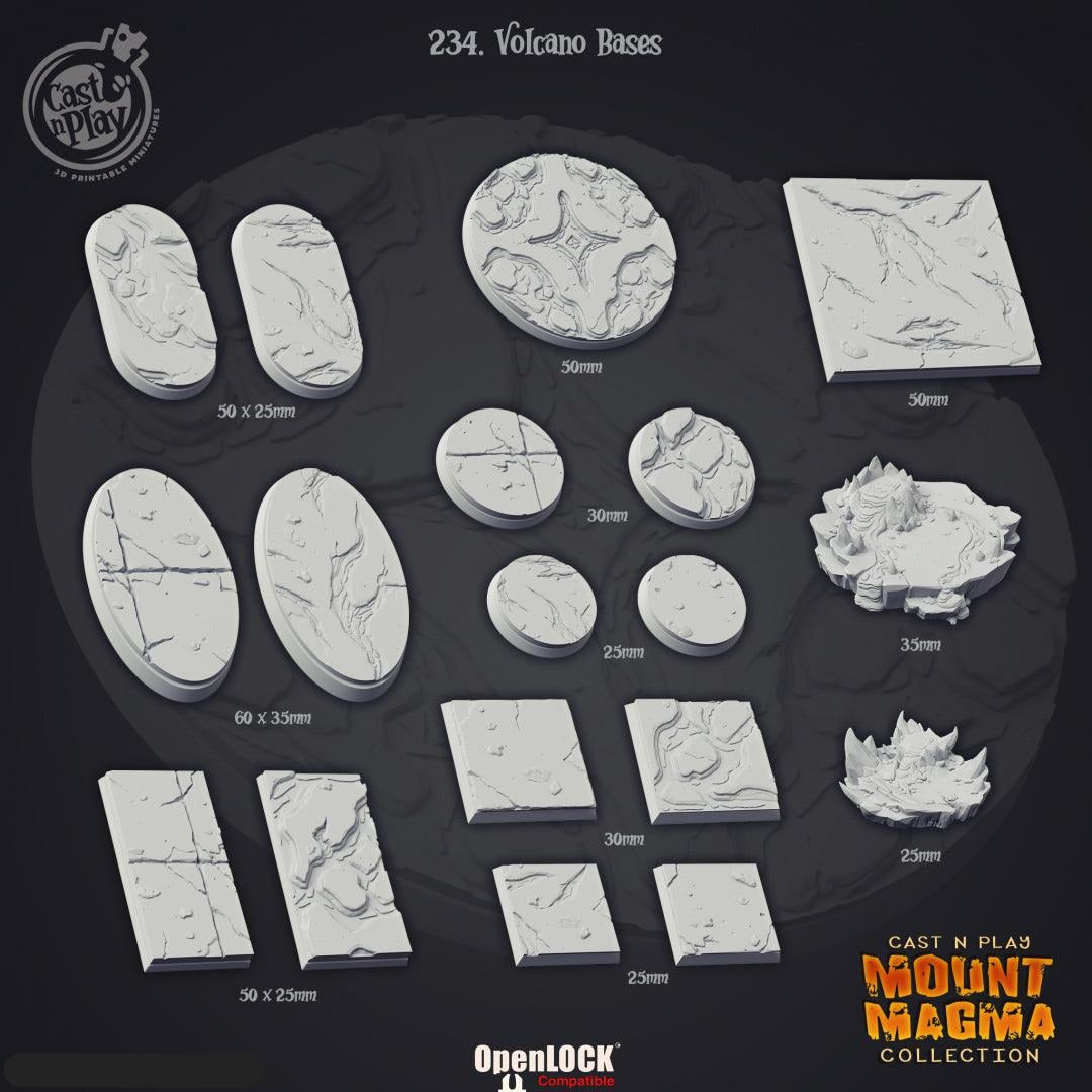 3D Printed Cast n Play Volcano Bases Set 28mm 32mm D&D (Online Only)